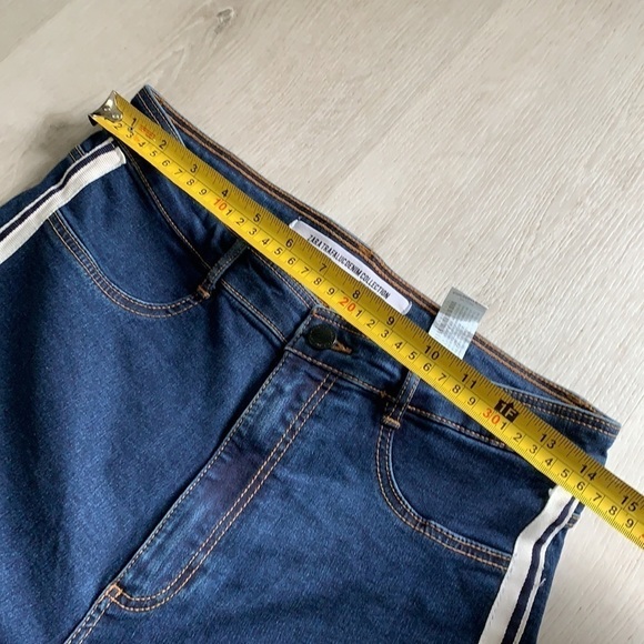 Zara High Rise Side Stripe Skinny Jeans Dark Wash size 10 - Picture 10 of 15